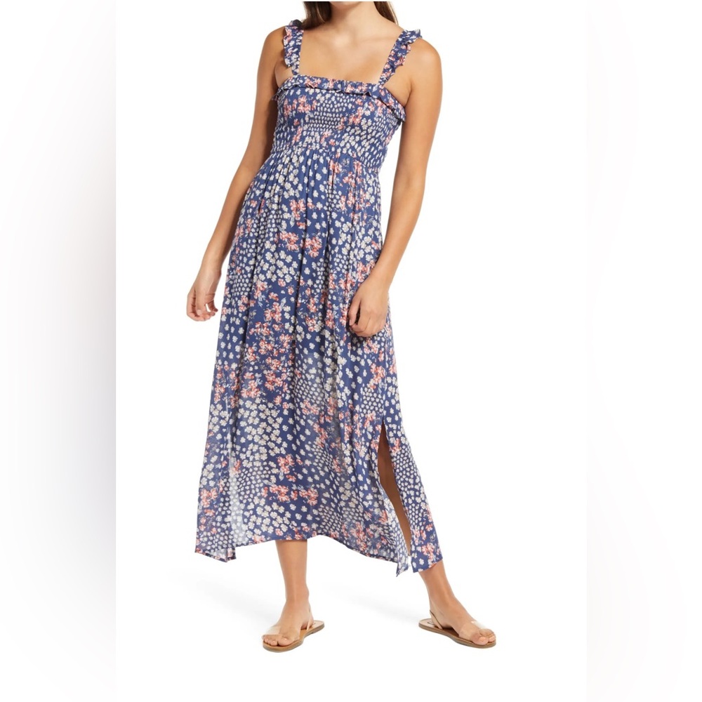 One Clothing x Nordstrom Sleeveless Ruffle Smocked Maxi Dress in Medium
